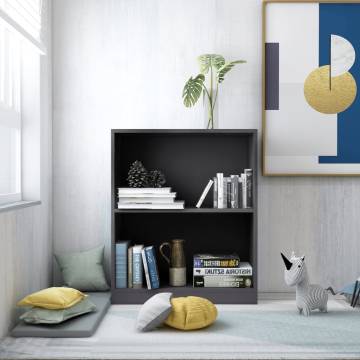 Compact Grey Bookshelf 60x24x76 cm - Durable Engineered Wood