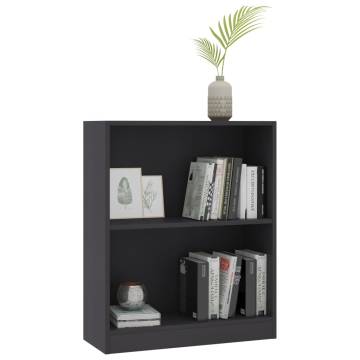 Compact Grey Bookshelf 60x24x76 cm - Durable Engineered Wood