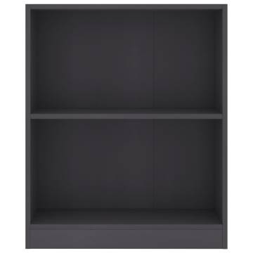 Compact Grey Bookshelf 60x24x76 cm - Durable Engineered Wood