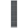 5-Tier Grey Book Cabinet - Stylish & Durable Storage Solution