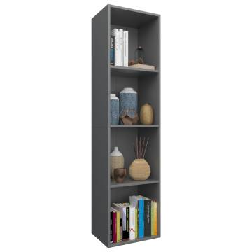 Stylish Grey Book Cabinet & TV Cabinet - 36x30x143 cm