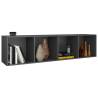 Stylish Grey Book Cabinet & TV Cabinet - 36x30x143 cm