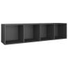 Stylish Grey Book Cabinet & TV Cabinet - 36x30x143 cm