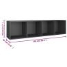 Stylish Grey Book Cabinet & TV Cabinet - 36x30x143 cm