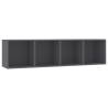 Stylish Grey Book Cabinet | 143x30x36 cm | Hipomarket