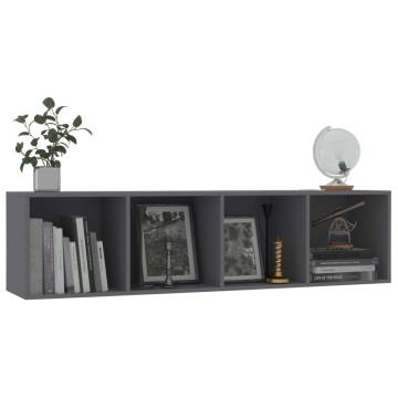 Stylish Grey Book Cabinet | 143x30x36 cm | Hipomarket