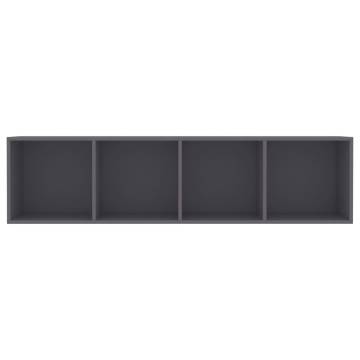 Stylish Grey Book Cabinet | 143x30x36 cm | Hipomarket