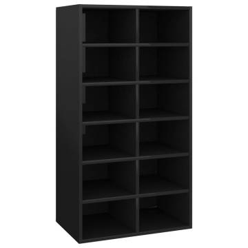 High Gloss Black Shoe Rack - 54x34x100.5 cm | HipoMarket