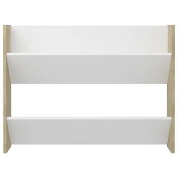 Wall Shoe Cabinet White & Sonoma Oak | 80x18x60 cm