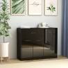  Sideboard High Gloss Black 88x30x70 cm Engineered Wood Colour high gloss black Quantity in Package 1 