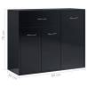 High Gloss Black Sideboard - 88x30x70 cm | Hipomarket