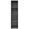 Sleek High Gloss Grey Book Cabinet & TV Cabinet - 36x30x143 cm