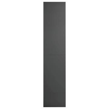 Sleek High Gloss Grey Book Cabinet & TV Cabinet - 36x30x143 cm