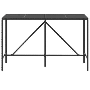 Bar Table with Glass Top Black | Stylish Outdoor Furniture