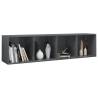 Sleek High Gloss Grey Book Cabinet & TV Cabinet - 36x30x143 cm