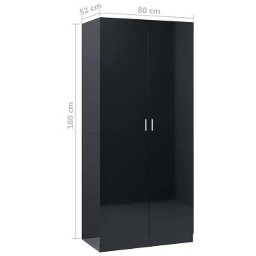 High Gloss Black Wardrobe | Stylish Storage Solution