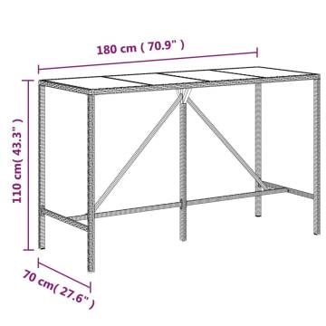 Bar Table with Glass Top Black | Stylish Outdoor Furniture