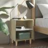  Bed Cabinets Solid Wood Legs 2pcs Sonoma Oak&White 40x30x50cm Colour sonoma oak and white Quantity in Package 2 