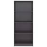 4-Tier High Gloss Grey Book Cabinet | Stylish Engineered Wood