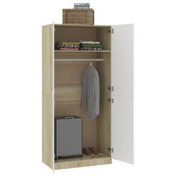 Wardrobe White & Sonoma Oak - 90x52x200 cm | HipoMarket