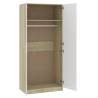 Wardrobe White & Sonoma Oak - 90x52x200 cm | HipoMarket