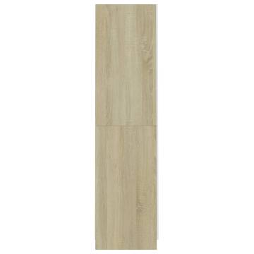 Wardrobe White & Sonoma Oak - 90x52x200 cm | HipoMarket