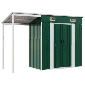 Garden Shed with Extended Roof Green - Durable Storage Solution