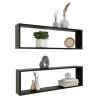 High Gloss Black Wall Cube Shelf Set - Stylish Storage Solution