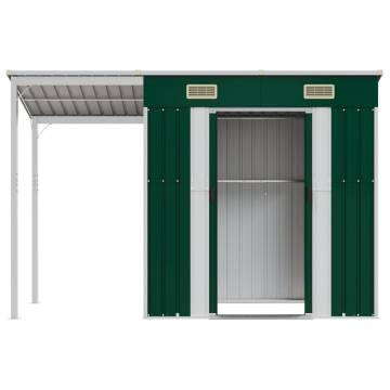 Garden Shed with Extended Roof Green - Durable Storage Solution