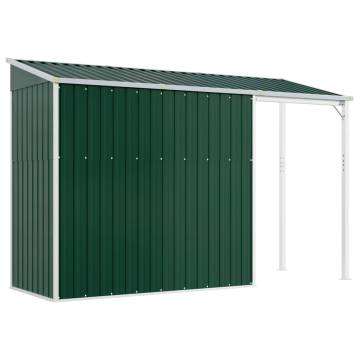 Garden Shed with Extended Roof Green - Durable Storage Solution