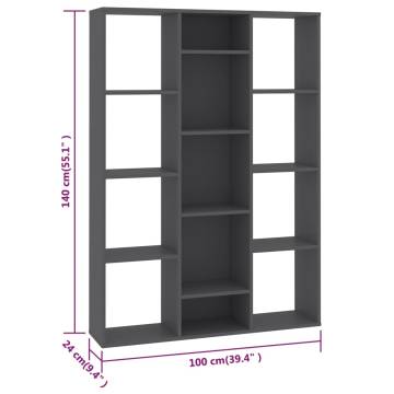 Room Divider & Book Cabinet Grey - 100x24x140 cm | HipoMarket