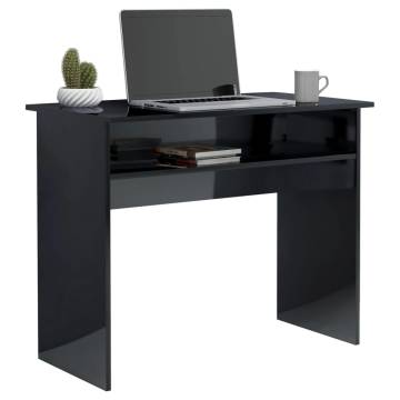 High Gloss Black Desk - Compact & Stylish | Hipomarket