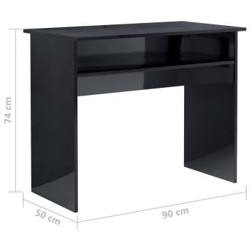 High Gloss Black Desk - Compact & Stylish | Hipomarket