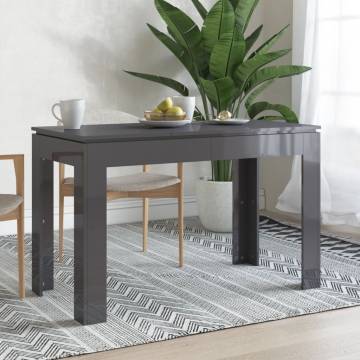 High Gloss Grey Dining Table - 120x60 cm | HipoMarket