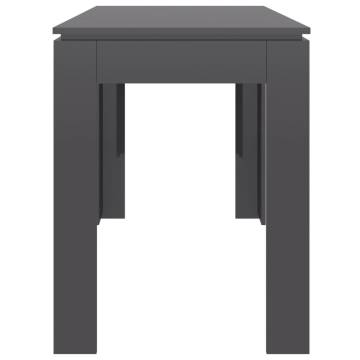 High Gloss Grey Dining Table - 120x60 cm | HipoMarket