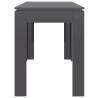 High Gloss Grey Dining Table - 120x60 cm | HipoMarket