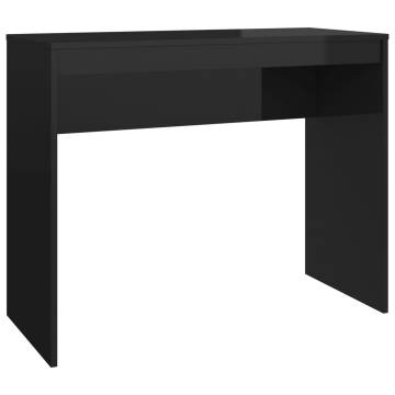 High Gloss Black Desk - Stylish 90x40x72 cm Engineered Wood