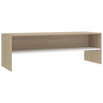 Stylish White & Sonoma Oak TV Cabinet - 120x40 cm | Hipo Market