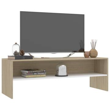 Stylish White & Sonoma Oak TV Cabinet - 120x40 cm | Hipo Market