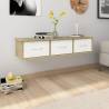  Wall Drawer Shelf White and Sonoma Oak 88x26x18.5 cm Engineered Wood Colour white and sonoma oak Quantity in Package 1 Number of Pieces 