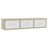 Wall Drawer Shelf - White & Sonoma Oak - 88x26x18.5 cm