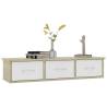 Wall Drawer Shelf - White & Sonoma Oak - 88x26x18.5 cm