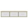 Wall Drawer Shelf - White & Sonoma Oak - 88x26x18.5 cm