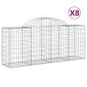 Arched Gabion Baskets - 8 pcs Galvanized Iron for Garden