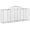 Arched Gabion Baskets - 8 pcs Galvanized Iron for Garden