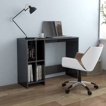 High Gloss Grey Notebook Desk - Modern & Sleek Design