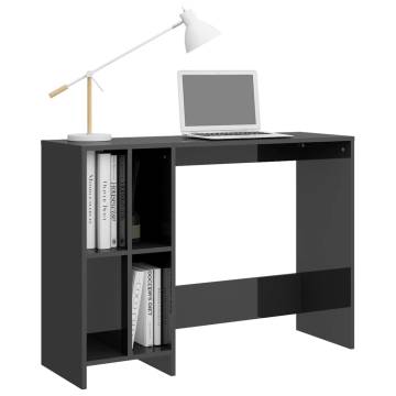 High Gloss Grey Notebook Desk - Modern & Sleek Design