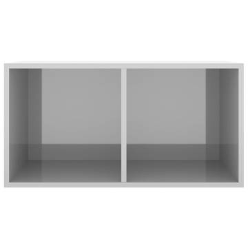 Vinyl Storage Box High Gloss Grey - Organize Your Music Collection