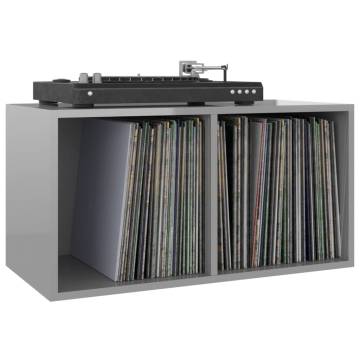 Vinyl Storage Box High Gloss Grey - Organize Your Music Collection