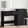  3 Piece Dressing Table Set Black Engineered Wood Colour black Number of 1 